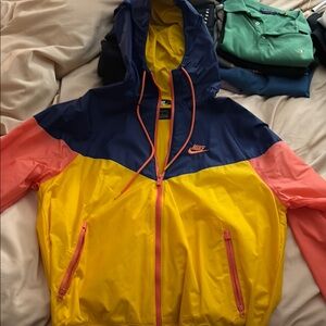 Nike Colorblock Windbreaker Jacket - Yellow, Navy, Pink